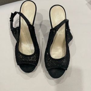 Black sling back dress shoes